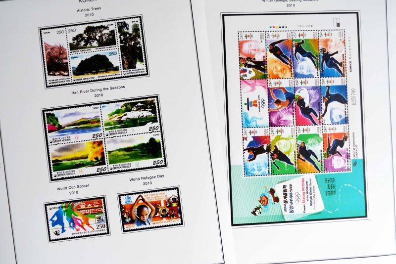 COLOR PRINTED SOUTH KOREA 2000-2010 STAMP ALBUM PAGES (98 illustrated pages)