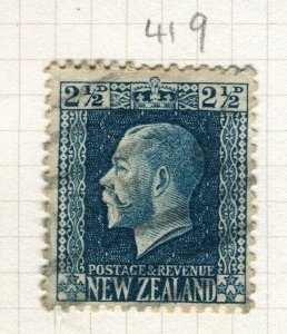 NEW ZEALAND; 1915-30 early GV portrait issue used SG Identified Shade of 2.5d.