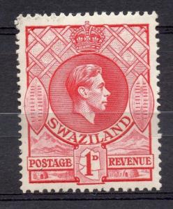 Swaziland 1938 GVI Early Issue Fine Mint Hinged 1d. 082748