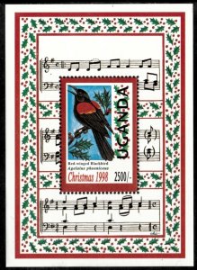 Uganda 1998 - Christmas Birds - Souvenir Stamp Sheet - Scott #1577 - MNH