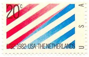 1982 US-Netherlands Single 20c Postage Stamp, Sc# 2003, MNH, OG