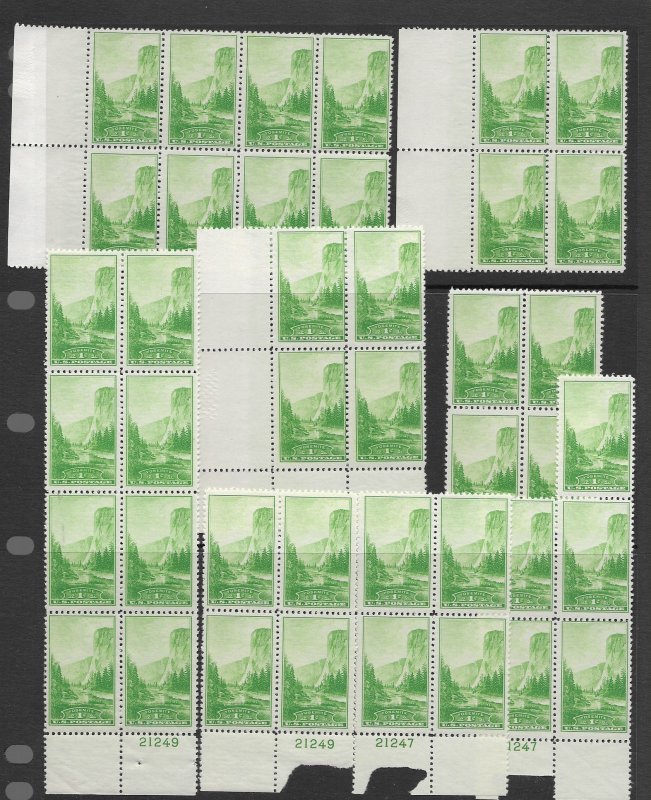 US 740-9 MNH stock, f-vf, see desc. 2019 CV $202.80