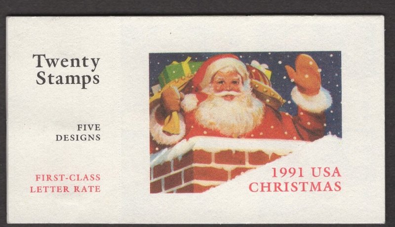 Scott 1991 Christmas Booklet pane of 4 for 2579, 2582a-2585a