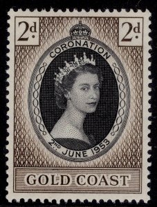 GOLD COAST QEII SG165, 2d 1953 CORONATION, NH MINT.