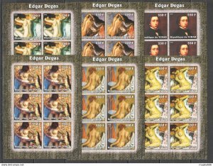 Imperforate 2002 Chad New Art Paintings Edgar Degas !!! 6Set ** Kv310