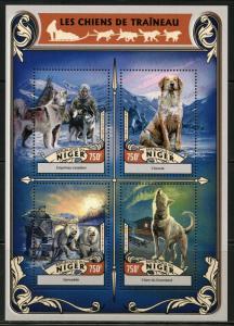 NIGER 2016 SLED DOGS SHEET  MINT NH