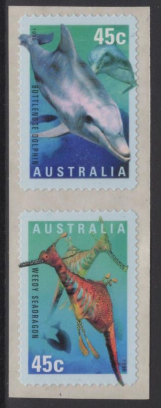 AUSTRALIA SG1829/30 1998 YEAR OF THE OCEAN SELF ADHESIVES MNH