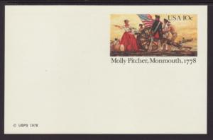 US UX77 Molly Pitcher Postal Card Unused