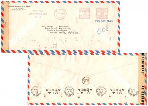 Meters 20c Meter (2) 1944 Boulder, Colo. Airmail to Buenos Aires, Argentina. ...