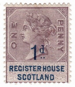 (I.B) QV Revenue : Register House Scotland 1d (1897) 