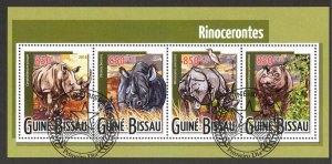 Guinea Bissau 2015 Animals Rhinoceros Sheet Used / CTO