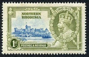 Northern Rhodesia SG118f 1935 Silver Jubilee 1d line by turret M/M Cat 120