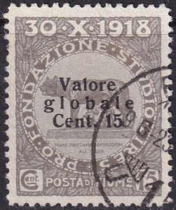 Fiume 1920 Sc 75B used third overprint