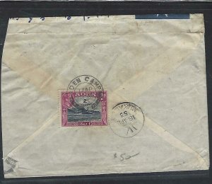 ADEN COVER (PP1311B)  1953 GVI REVALUED 2/-/2R A/M TO MUKALLAH 