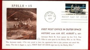 #1435 FDC Apollo 15  First Post Office in Outer Space by Astro covers ( 8/2/71)