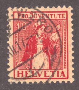 Switzerland Scott B9 UH - 1917 10c Ticino Girl - SCV $30.00