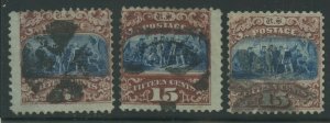 #119 15c 1869 (3) DIFF SHADES & CANCELS - USED - CV $750 AU1144