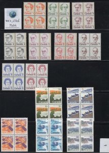 WC1_23716.CANADA. Blocks of 1972-1976 PEOPLE & VIEWS set. Sc.586-601. MNH