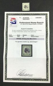 MOMEN: US STAMPS #833 MINT OG NH **PSE GRADED CERT XF-SUP 95** LOT #51503