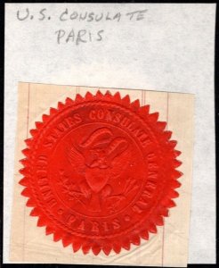 Early Vintage United States Embossed Consulate General Seal Paris France