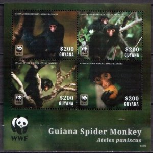 2014	Guyana	monkeys wwf collective s/s MNH	382