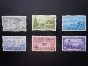 1951 US Commemorative Year Set Complete  #998-1003  MNH OG F/VF