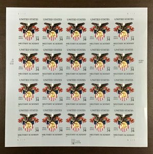 3560  U.S. Military Academy   34 c MNH sheet of 20    FV $6.80  Issued in 2002 