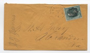 1870s Warrenton VA 3ct banknote cover fancy cancel [H.2553]