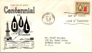 Canada 1958 FDC - Centennial Of Oil - Ottawa, Ontario - J3842