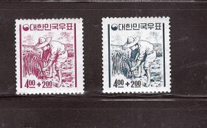 KOREA 1965 RICE FARMING #B6 - B7 MNH $9.50