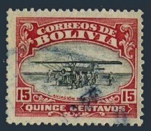 Bolivia C2,used.Michel 131. Air Post 1924.National Aviation School.