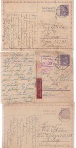 1942-44 Lot 8 postcard covers to and from Worker Herman Goering Werk Karl Sterba