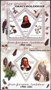 Mali 2014 Birds Great Ornithologists Jean - Jacques Audubon Sheet + S/S MNH