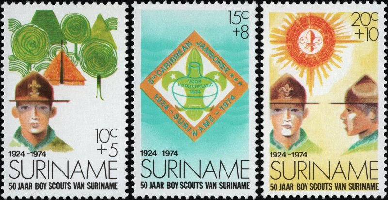 Suriname 1974 MNH Stamps Scott B208-210 Scouting