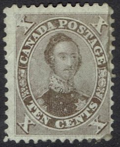 CANADA 1859 PRINCE CONSORT 10C BROWN UNUSED - REGUMMED