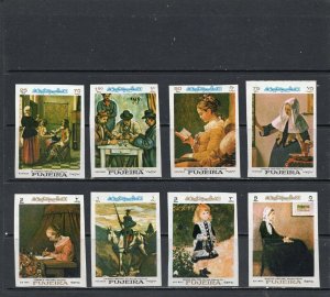 FUJEIRA 1967 PAINTINGS SET OF 8 STAMPS IMPERF. MNH