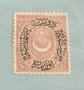 Turkey 1876 Scott 42 MH no gum - 10pa, Crescent & Star, surcharged