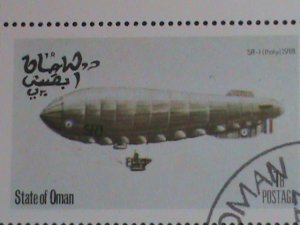 OMAN STAMP -1977 WORLD FAMOUS AIR SHIPS-ZEPPELIN -CTO FULL-SHEET VERY FINE