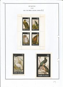 STAFFA - 1982 - Birds - Sheets - Mint Light Hinged - Private Issue