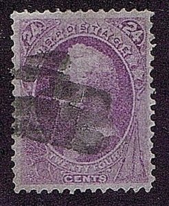 US 153 USED 24 CENT SCOTT, 1870, PARTIAL CORK CANCEL, 2018 PSE CERT