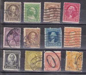 U.S. # 704-715, Washington Complete Set, Used 