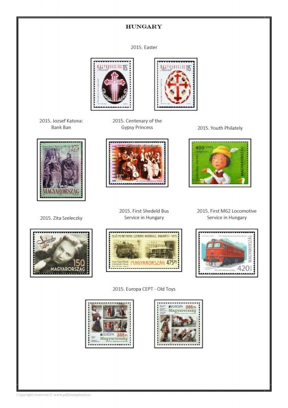 Hungary 1868-2020  PDF (DIGITAL) STAMP  ALBUM PAGES 