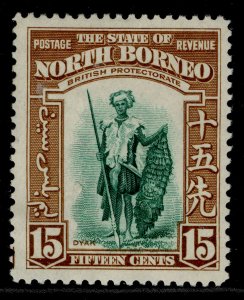 NORTH BORNEO GVI SG311, 15c blue-green & brown, M MINT. Cat £35.