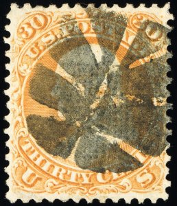 US Stamps # 100 Used VF Deep Color Fancy Cancel Scott Value $1,000.00