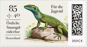 Stamps Germany 2024 MNH** - Reptiles - Oriental Emerald Lizard