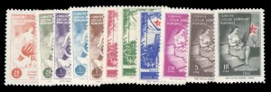 Turkey #RA188-190 Cat$127.50, 1956 Red Cross, complete set, never hinged