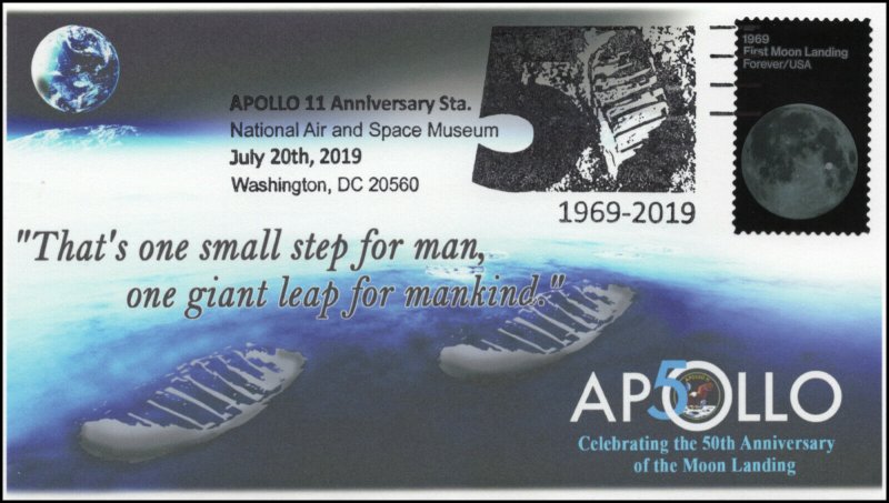 19-197, 2019, Moon Landing, Pictorial Postmark, Event Cover, Apollo 11,Washingto