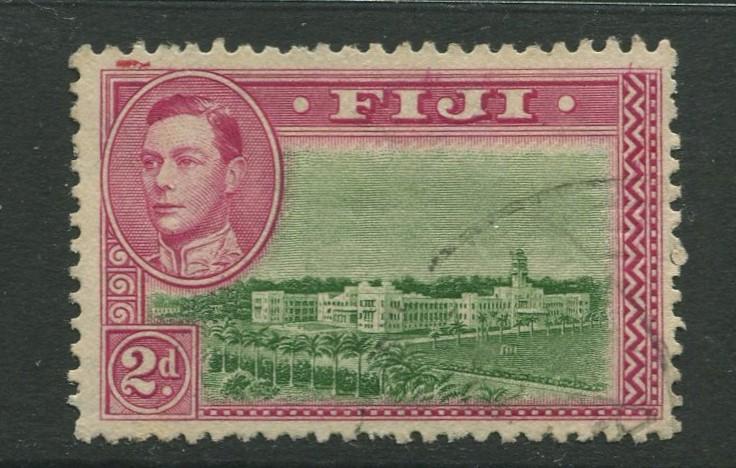 Fiji - Scott 121 - KGVI - Definitive - 1942 - FU - Single 2d Stamp