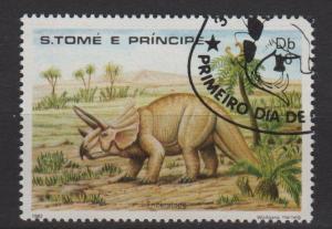 St Thomas & Prince Island 1982 - Scott 666 CTO - Dinosaurs