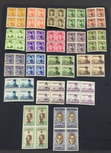 MOMEN: EGYPT SC #N1-N19 1948 PALESTINE BLOCKS MINT OG NH LOT #60991